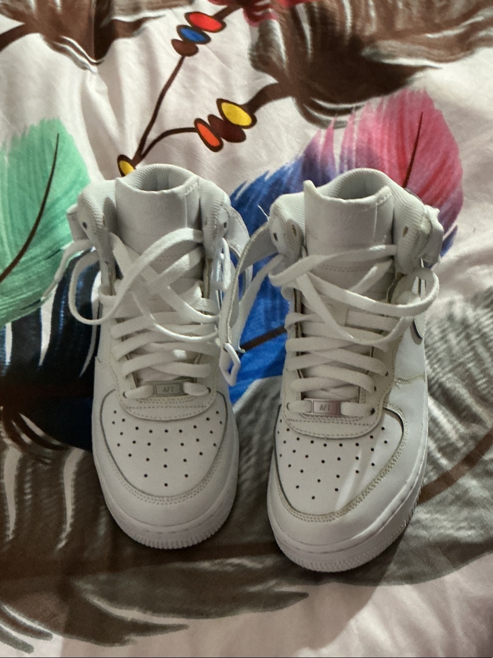 Nike Kids White High-Top Sneakers big kids 6.5
